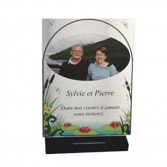 Photo portrait sur plaque funéraire Alu