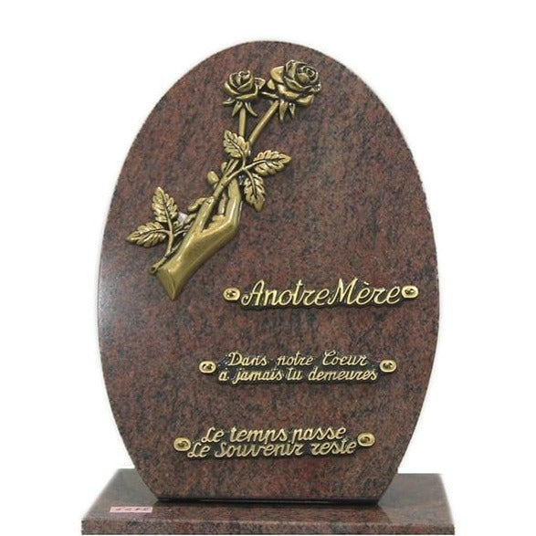 Plaque granit ovale 3 inters