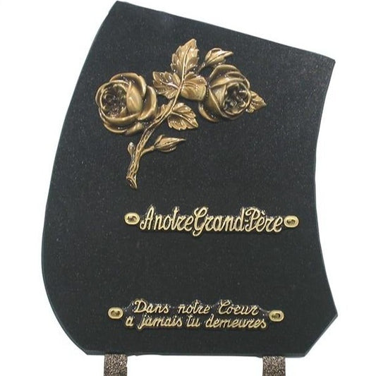 Plaque funéraire en courbes