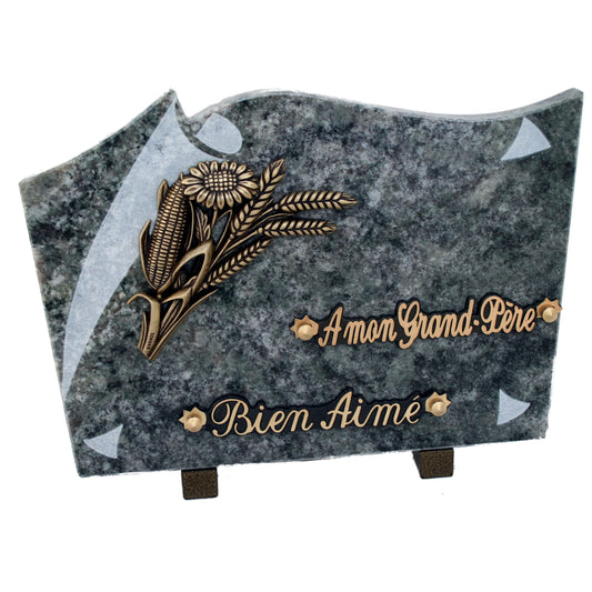 Plaque funeraire souvenir grise