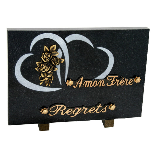 Plaque funéraire granit rose