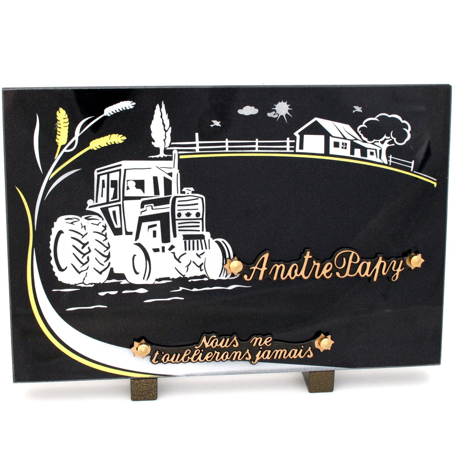 Plaque funéraire tracteur