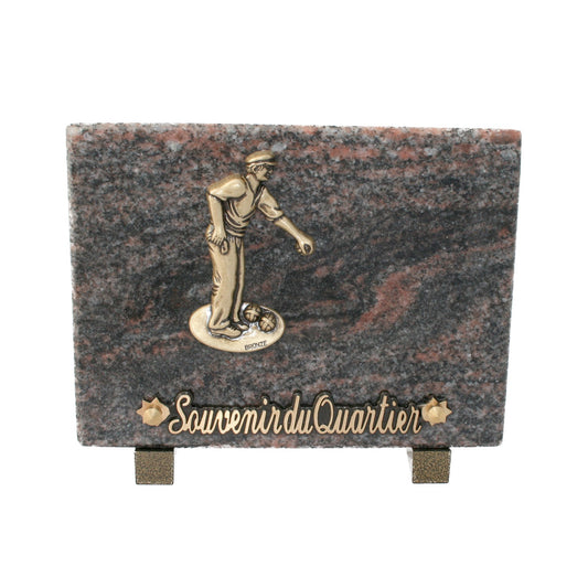 Plaque funéraire pétanque Villeurbanne