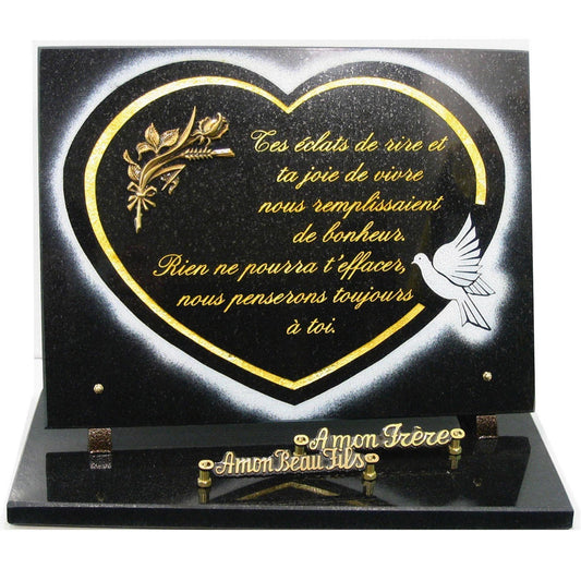 Gravure coeur colombe