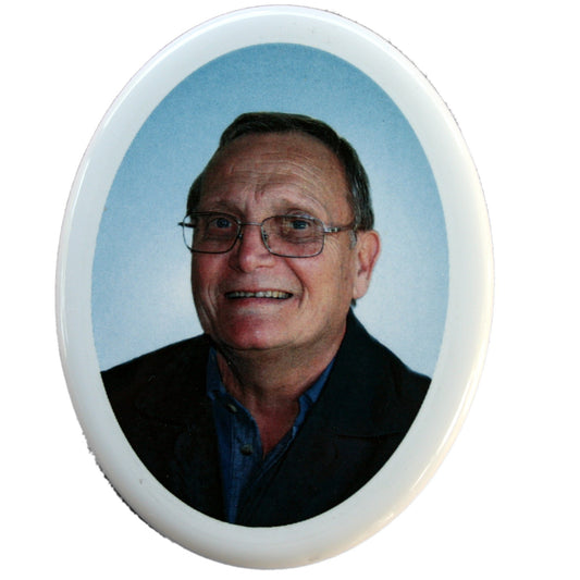 Médaillon porcelaine photo couleur ovale