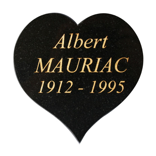 Coeur funéraire à graver or