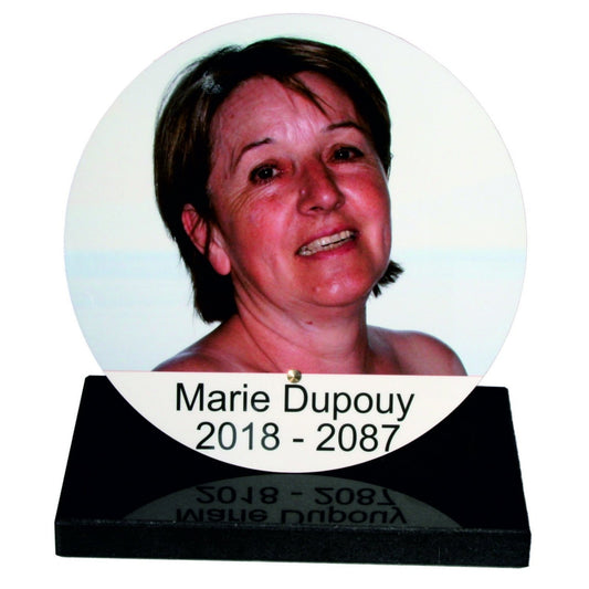 Plaque funéraire ronde photo