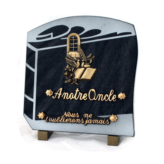 Plaque mortuaire décor