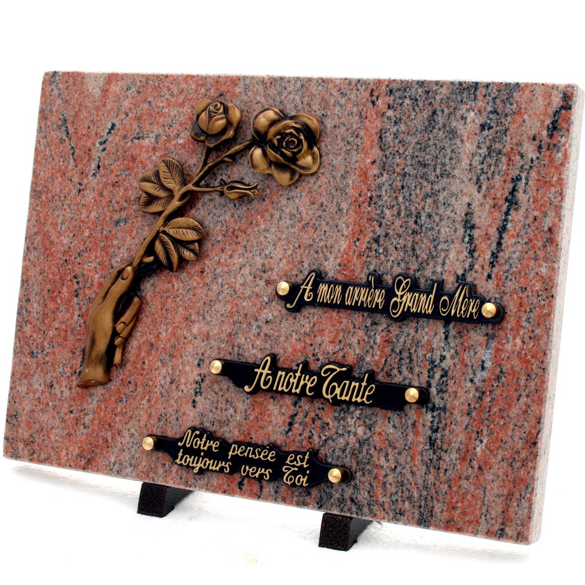 Plaque bronze roses