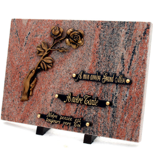 Plaque bronze roses