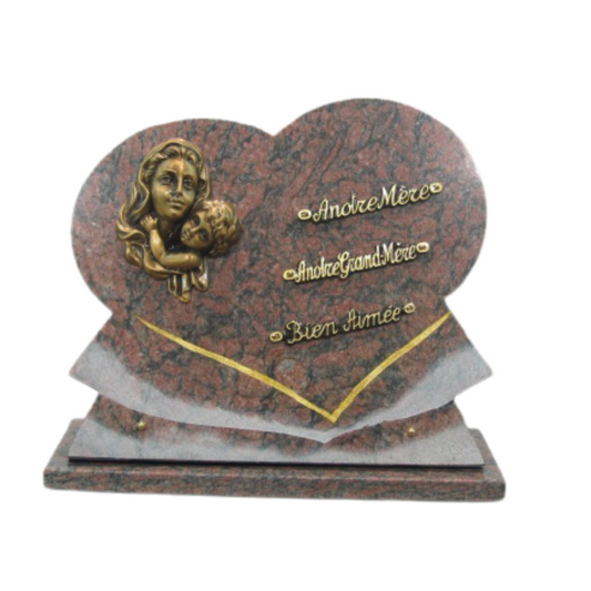 Coeur granit 3 textes personnalisés