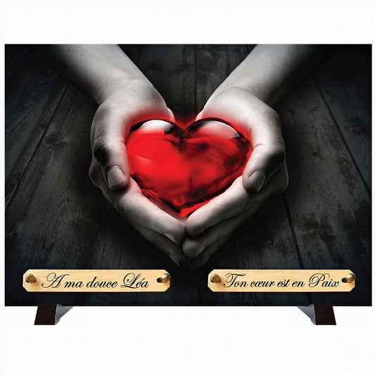 Plaque Coeur entre les mains
