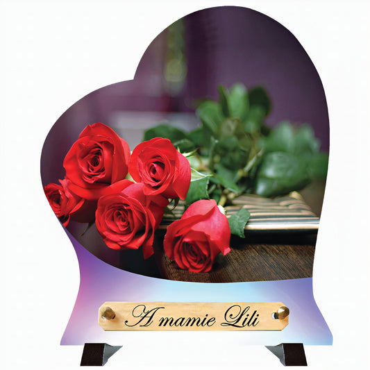 Plaque coeur Roses Rouges