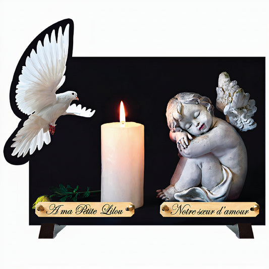 Plaque débordante Colombe & Ange