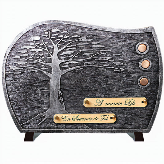 Plaque funéraire argent Arbre