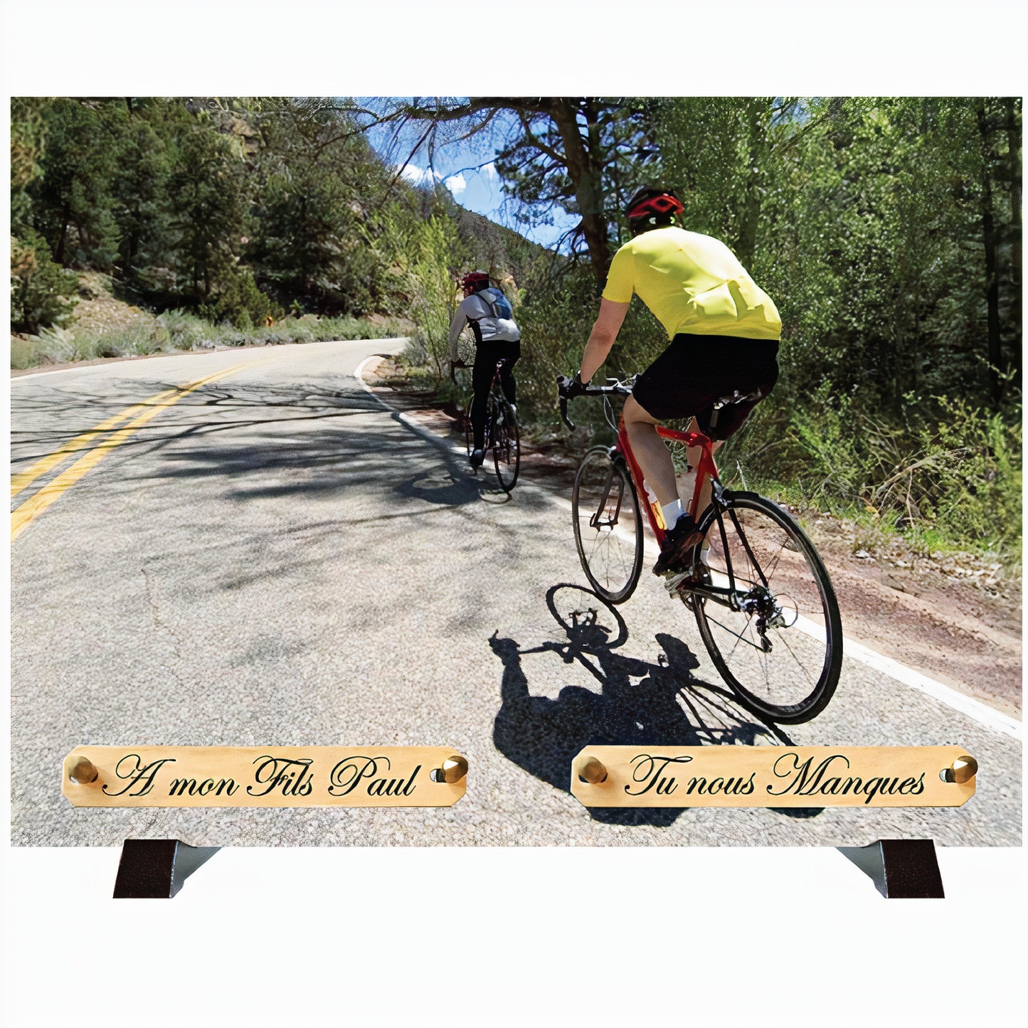 Plaque funéraire Cyclistes