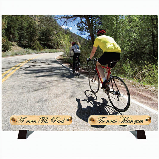 Plaque funéraire Cyclistes