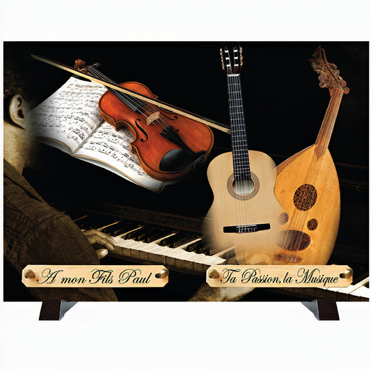 Plaque funéraire Musicien