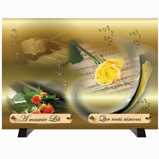 Plaque funéraire Notes de musique