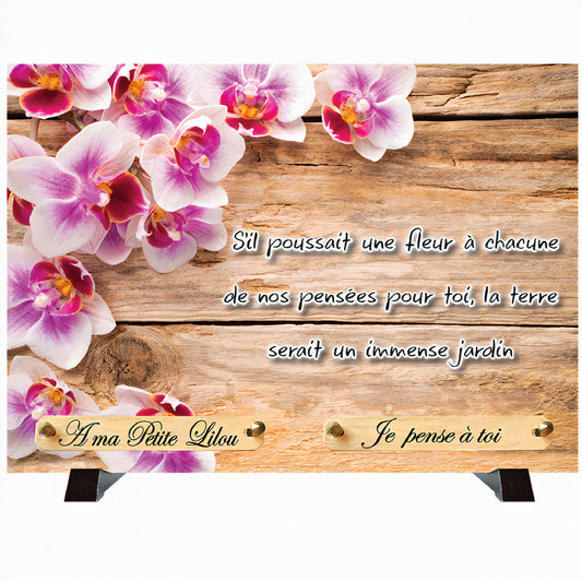 Plaque funéraire Orchidées