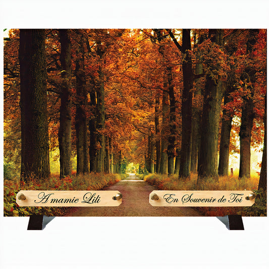 Plaque funéraire Paysage d'automne