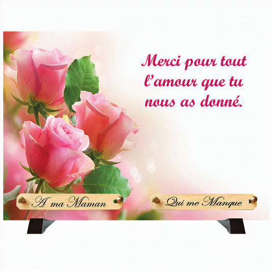Plaque funéraire Rose Amitié