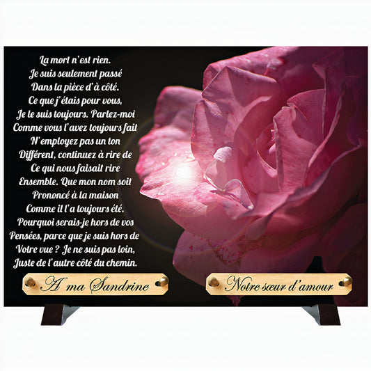 Plaque funéraire Rose Souvenir