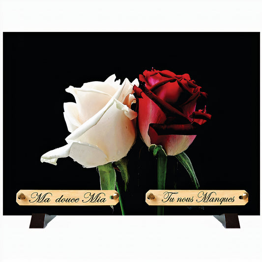 Plaque funéraire Roses en fleurs