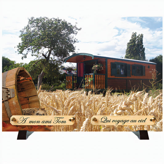 Plaque funéraire Roulotte