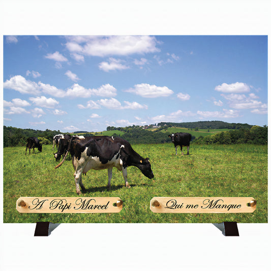 Plaque funéraire Vaches