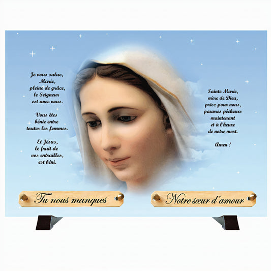 Plaque funéraire Vierge Marie