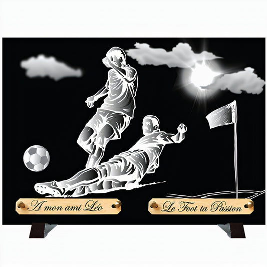 Plaque monochrome Footballeurs
