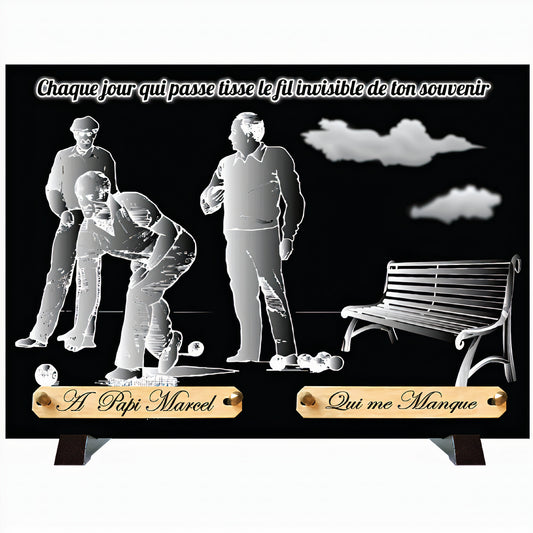 Plaque monochrome Pétanque