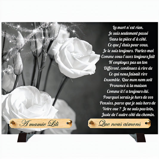 Plaque monochrome Roses Blanches