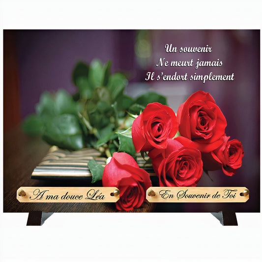 Plaque rectangulaire Roses Rouges