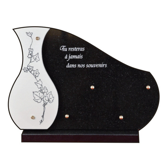 Plaque funéraire Aix en Provence et vase céramique