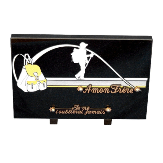 Plaque funéraire randonneur