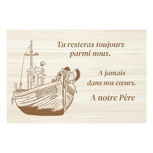 Plaques funéraires en bois Crémation - Bateau de pêche