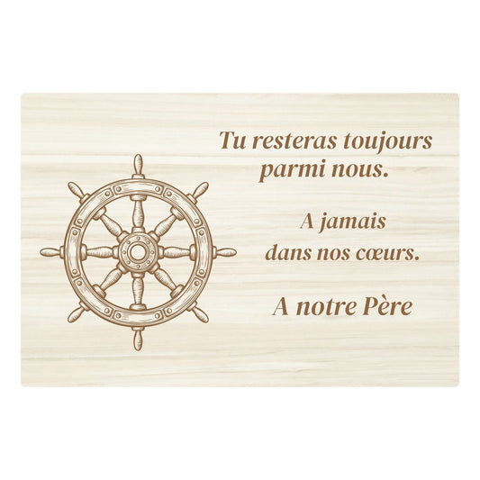 Plaques funéraires en bois Crémation - Barre de bateau ancien