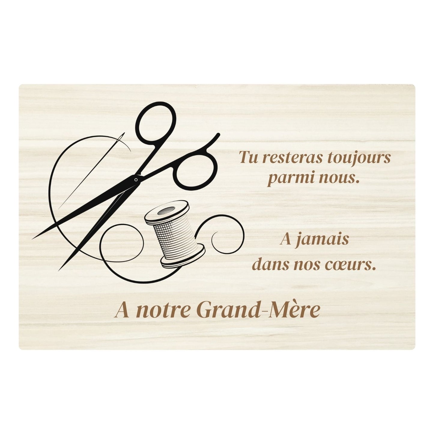 Plaques funéraires en bois Crémation - Couturière