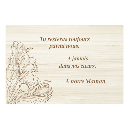 Plaques funéraires en bois Crémation - Fleurs - Tulipes