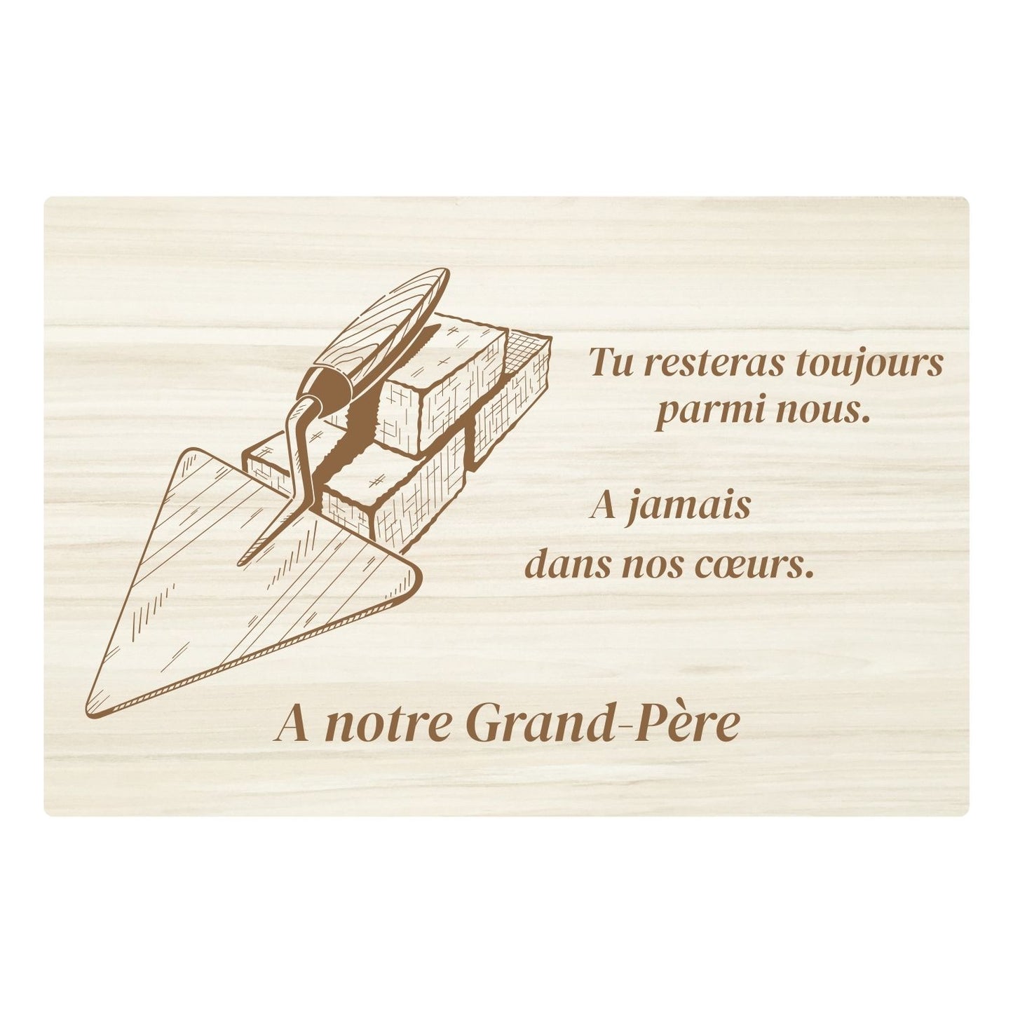 Plaques funéraires en bois Crémation - Maçon métier
