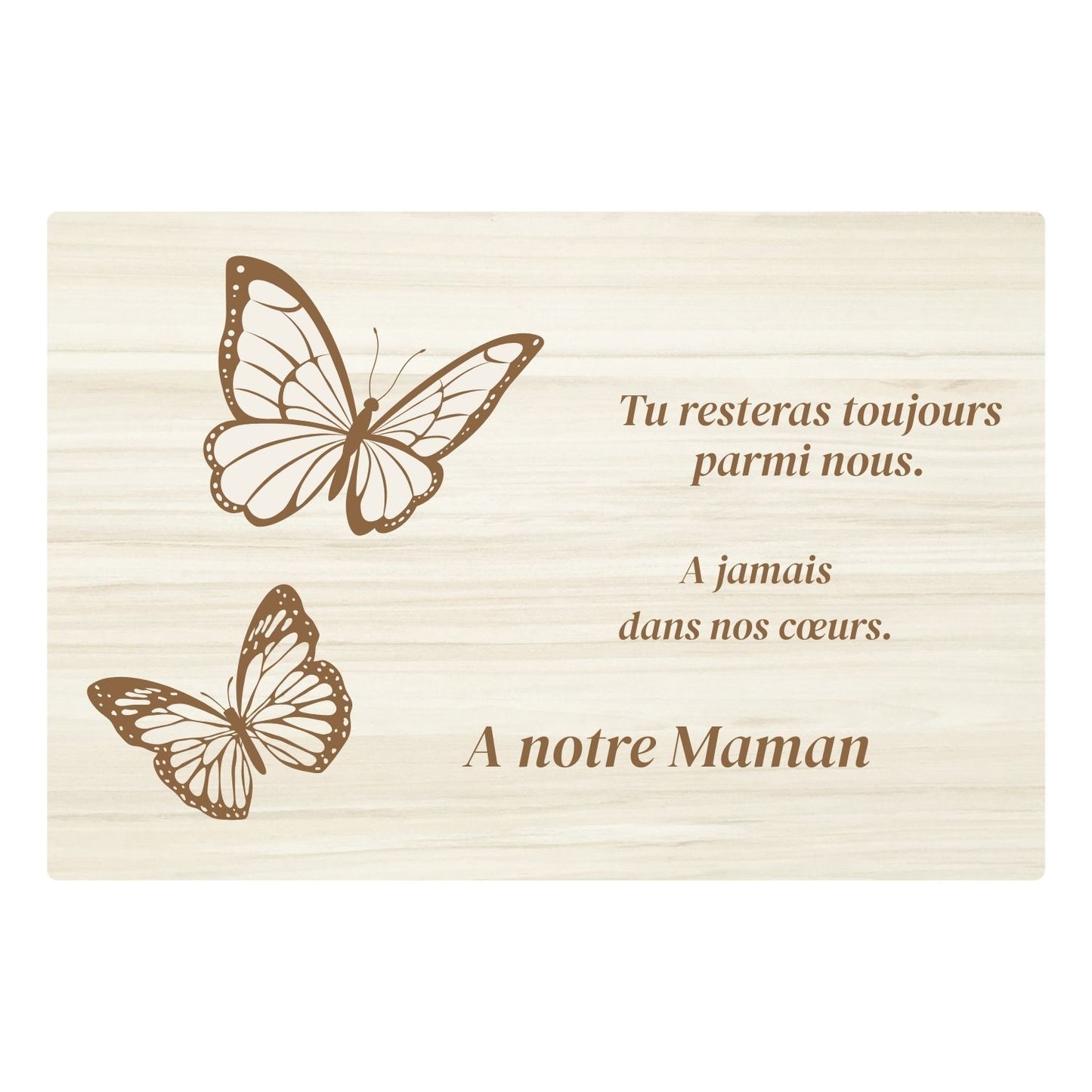 Plaques funéraires en bois Crémation - Papillons