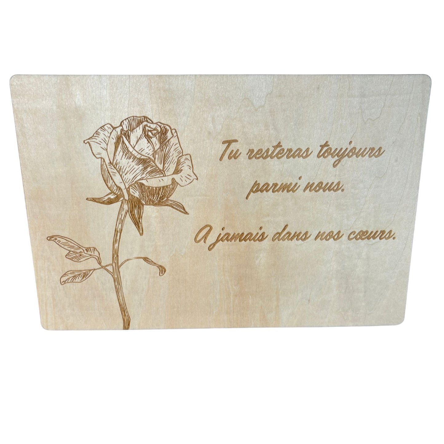 Plaques funéraires en bois Crémation - Rose
