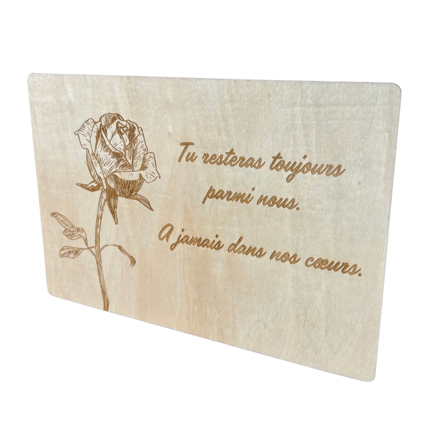 Plaques funéraires en bois Crémation - Rose