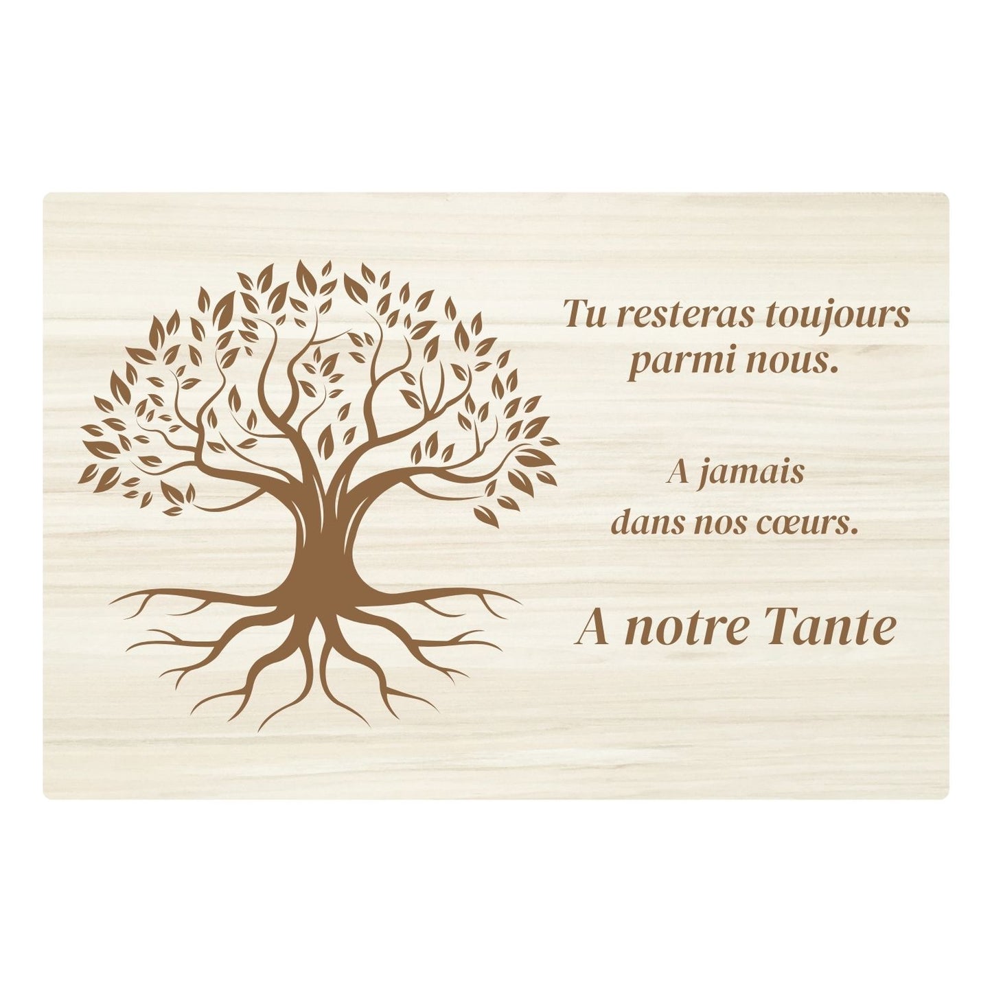 Plaques funéraires en bois Crémation - Arbre de vie