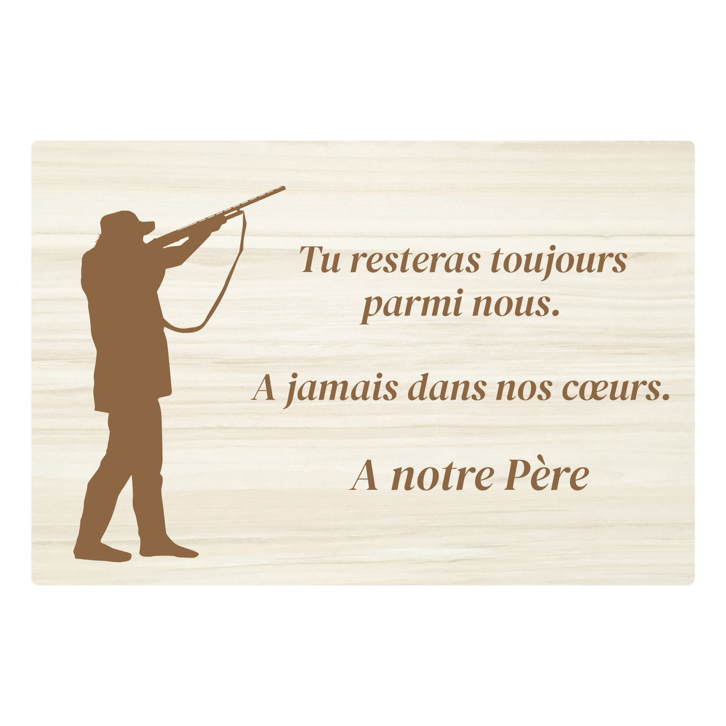 Plaques funéraires en bois Crémation - Chasseur