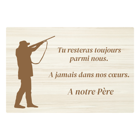 Plaques funéraires en bois Crémation - Chasseur