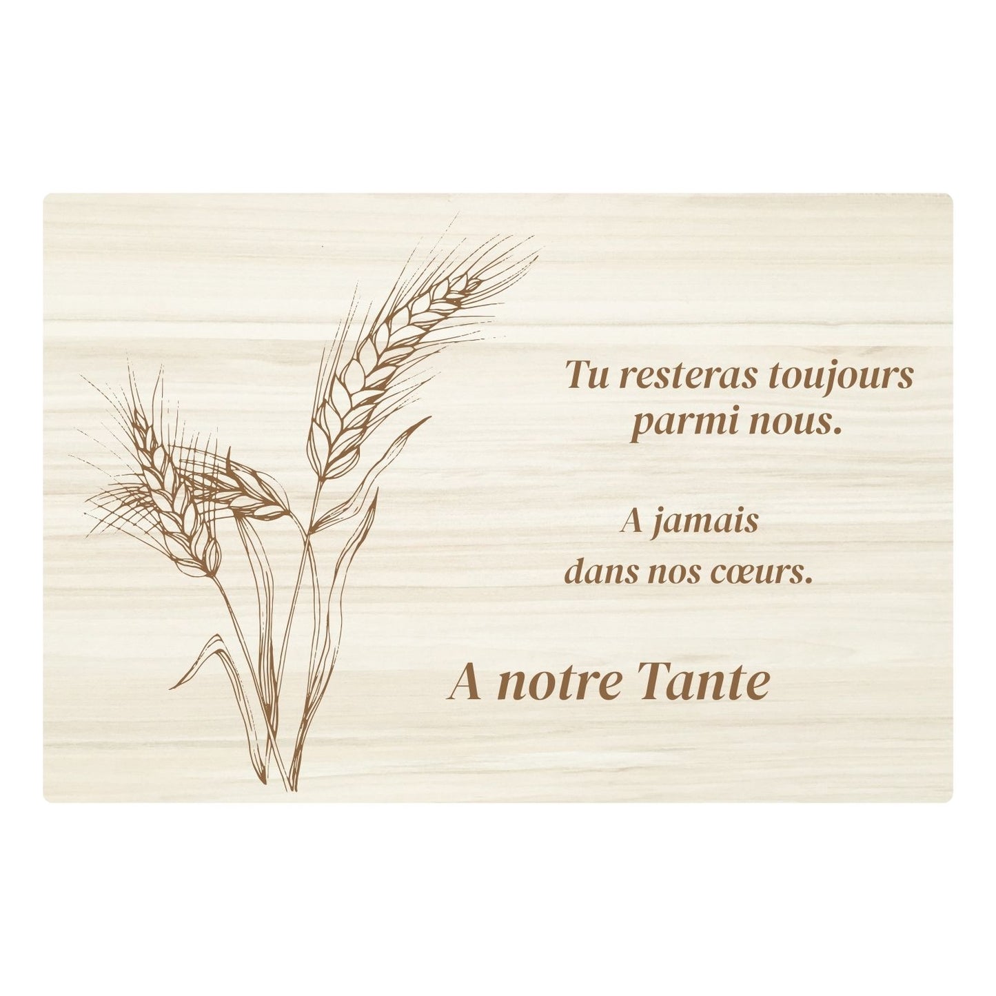 Plaques funéraires en bois Crémation - Epis de blé