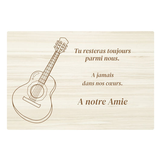 Plaques funéraires en bois Crémation - Guitare classique musique